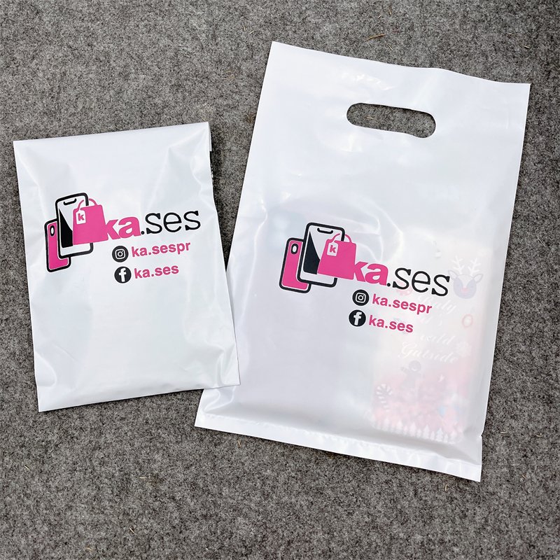 Custom Printed Logo Design LDPE/HDPE handle plastic bag die cut bag shopping bag for clothing shoe packing