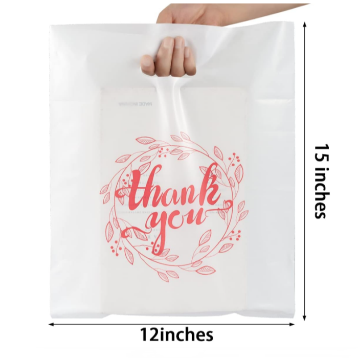 Custom Logo Printed Wholesale Cheap Die Cut Handle Bags LDPE Die Cut Plastic Shopping Bag Plastic Bag for Business