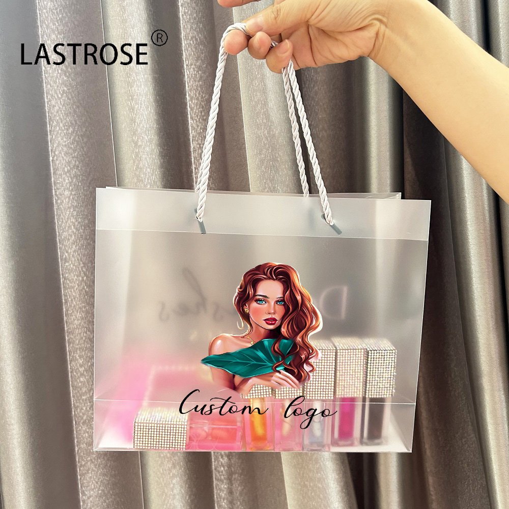 Clear pvc bag with handle gift bag pvc low cost clear bag