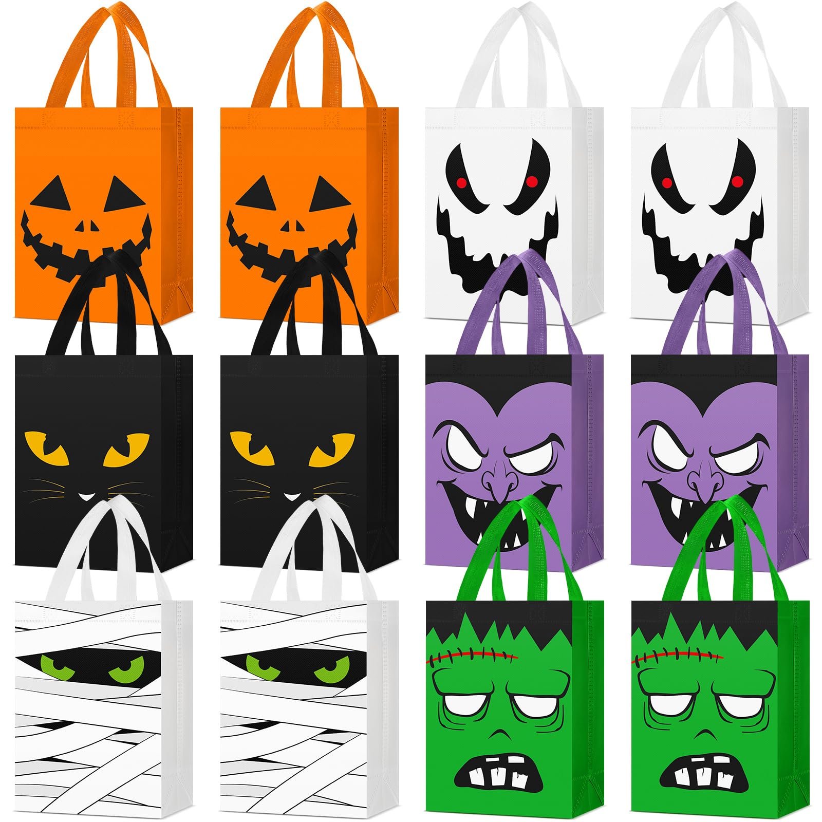 Custom Logo Printed Reusable Eco Friendly Halloween Package Recycle Non-woven Fabric Tote Shopping Bags