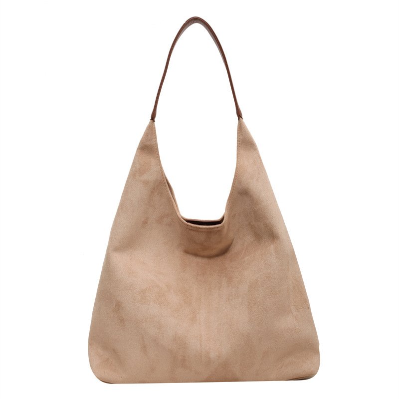 Large Capacity Ladies Fashion Single Shoulder Tote Bag Set 2-Pcs Portable Flannel Suede Shopping Bags Customs Tote Bag