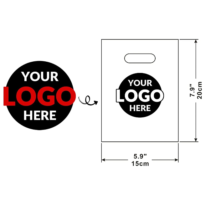 Custom Logo Durable Plastic Shopping Bags With Handles Plastic Die Cut Bags For Small Business Retail Shops