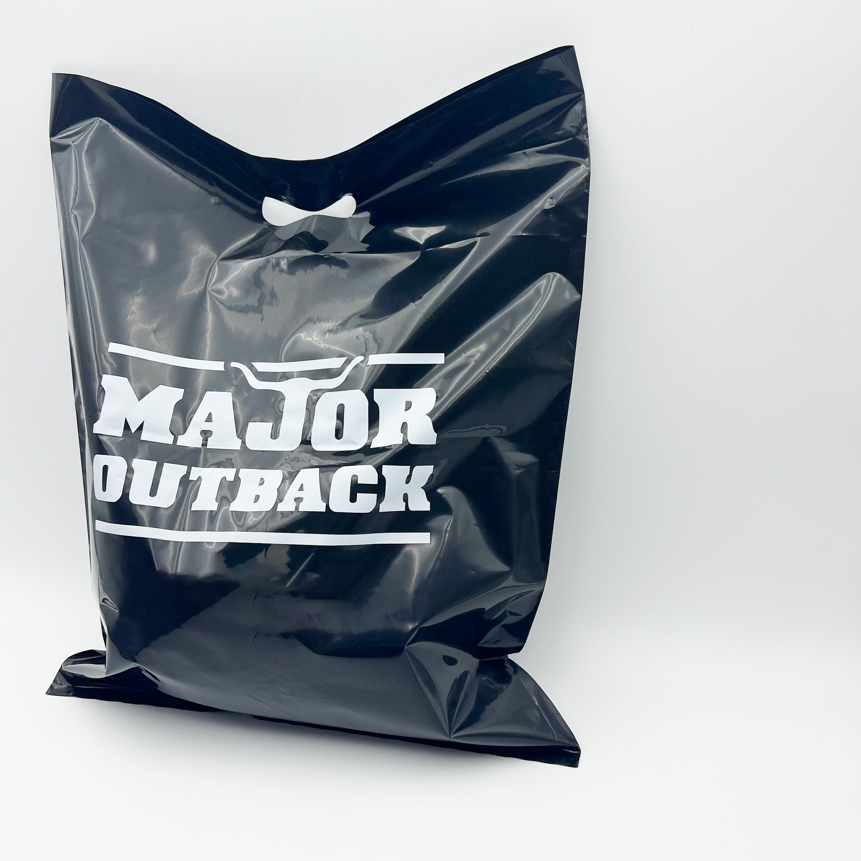 Custom Logo Design Thick Printed Heavy Duty Plastic Shopping Bag Ldpe Die Cut Handle Plastic Bags With Handle