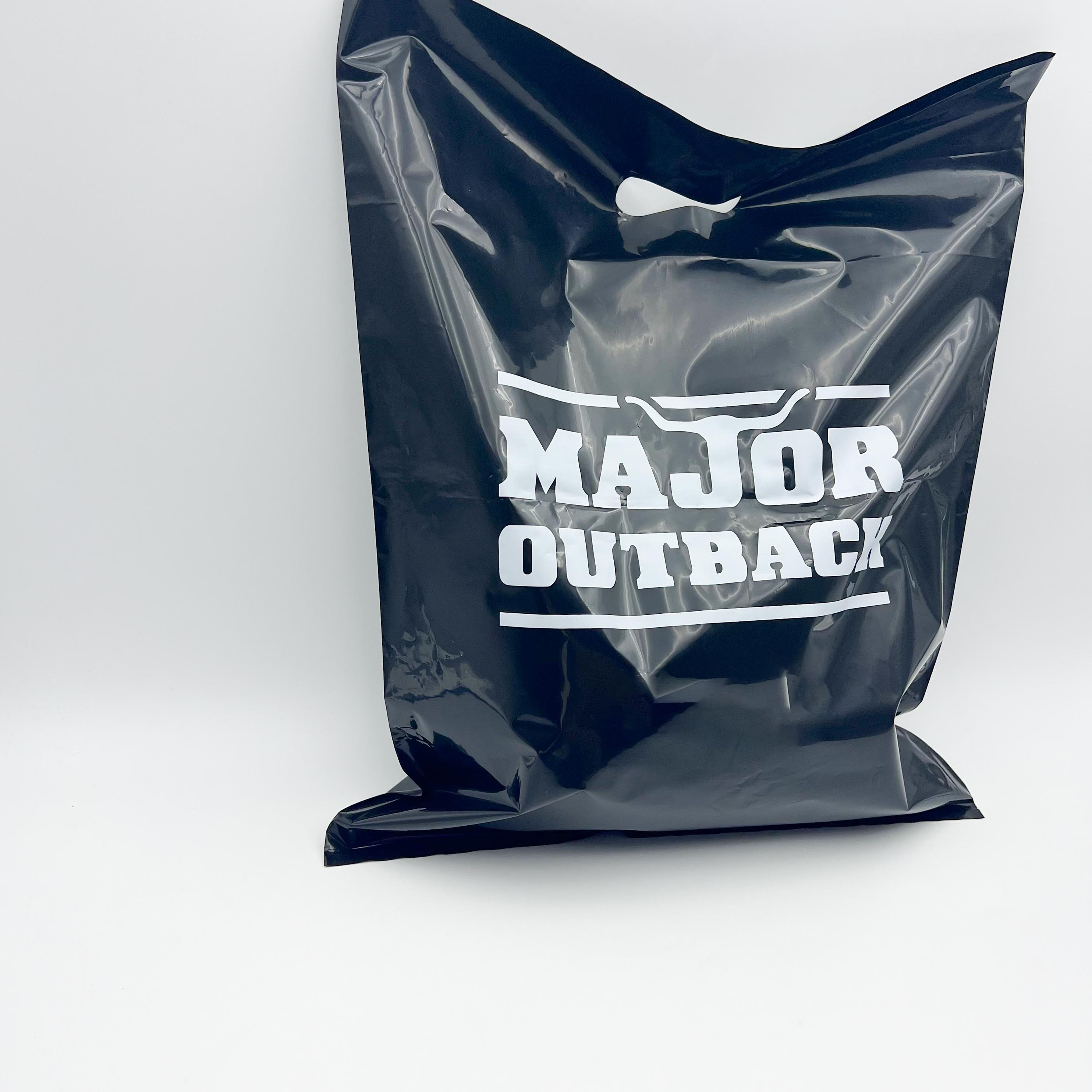 Custom Logo Design Thick Printed Heavy Duty Plastic Shopping Bag Ldpe Die Cut Handle Plastic Bags With Handle