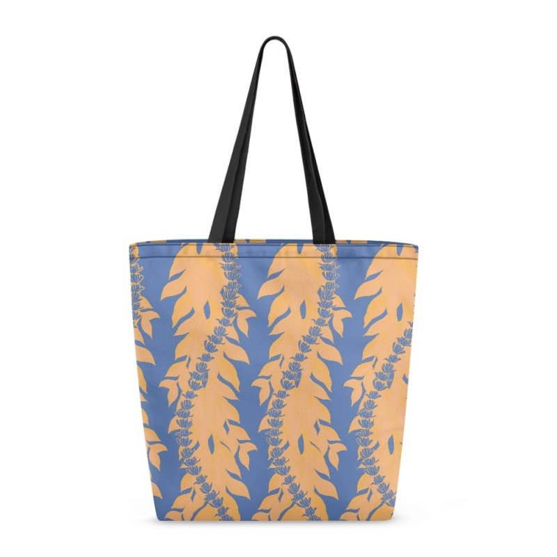 Hawaiian Maile Leaves Handbag for Women Print on Demand Drop Shipping Shoulder Bag Spacious Foldable Ladies Canvas Shopping Bag