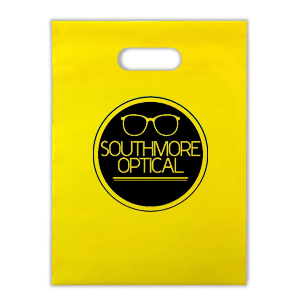Custom Logo Die Cut Plastic Shopping Bags with Handle for Cloth Packing