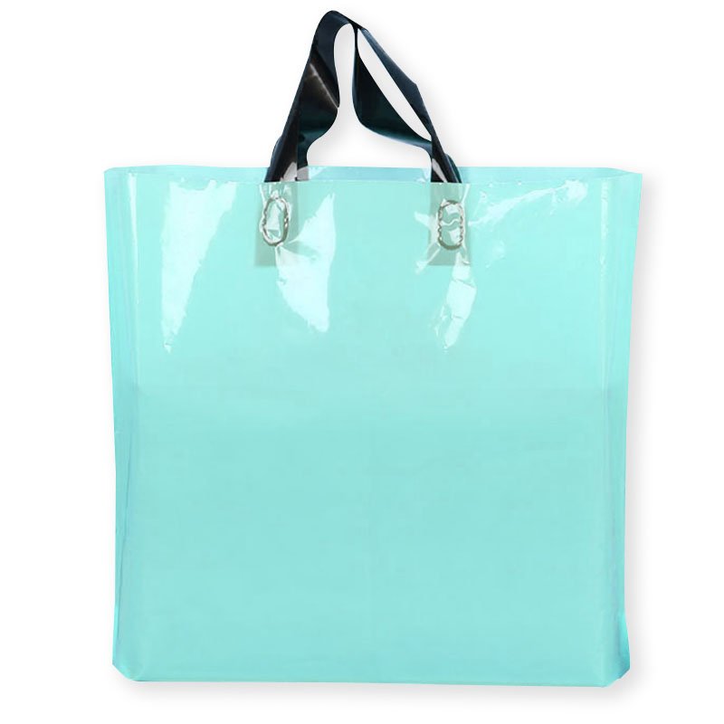 Custom Logo Die Cut Plastic Shopping Bags with Handle for Cloth Packing