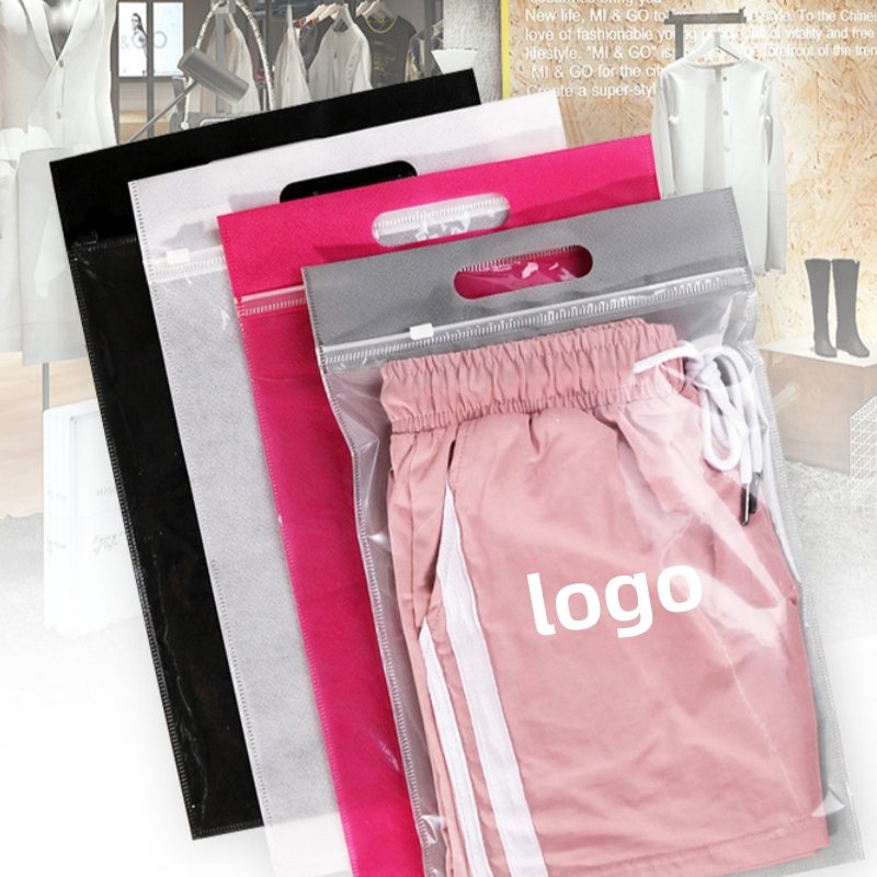 Wholesale Biodegradable Supermarket Non-Woven Bag Shopping Bags With Logo D Cut Non Woven Bag With Zipper