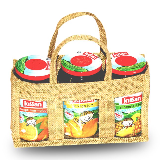 Customized 1 Compartment/Crystal Window Jute Fabric Burlap Shopping Bag Cane Handle Jar Bottle Gift Bag with Promotional Appeal