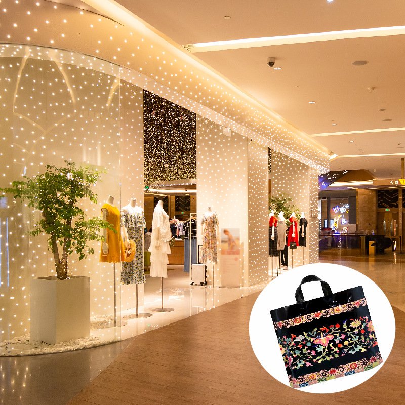 Thank You Bags Plastic Shopping Bags Clothing with Soft Loop Handle for Retail Stores, Boutiques, Wholesale Small Gift Plastic