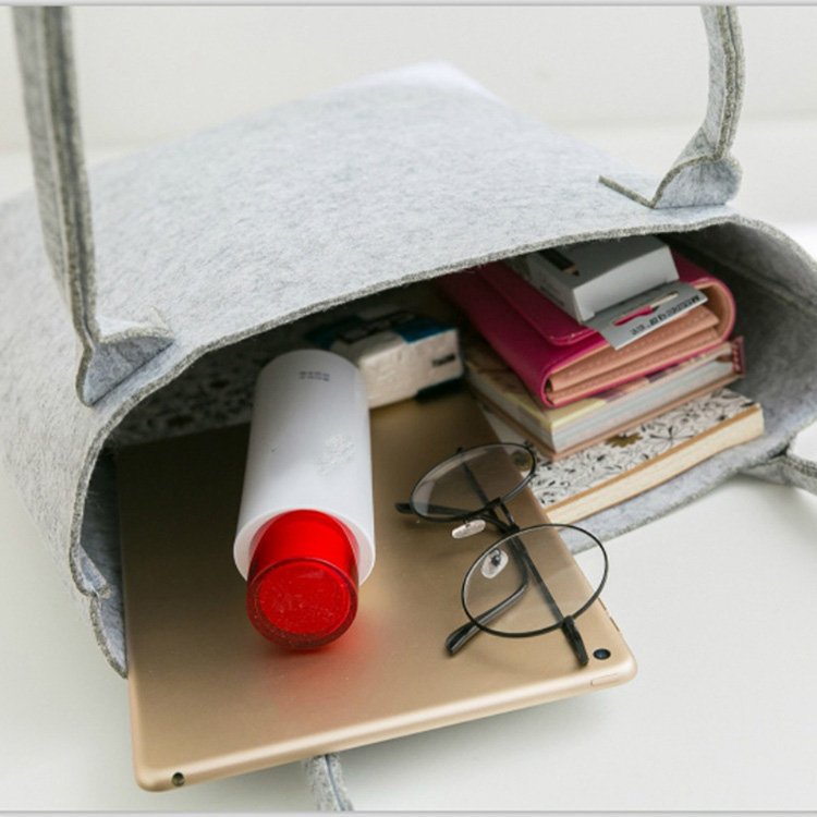 Wholesale Eco Promotional Custom Handmade Polyester Felt Portable Shopping Tote Bag Gift