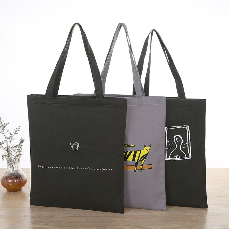 Custom Your Own Logo Printed Shopping Bags Canvas Cotton Tote Bag Blank Calico Shopper Bags