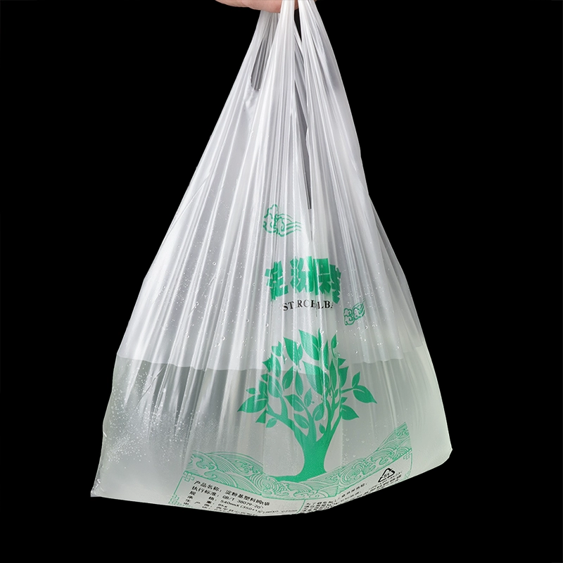 Packing Hot Biodegradable Plastic HDPE T-Shirt Bag Package Shopping Bags Products 100% Compostable Biodegradable Eco Friendly