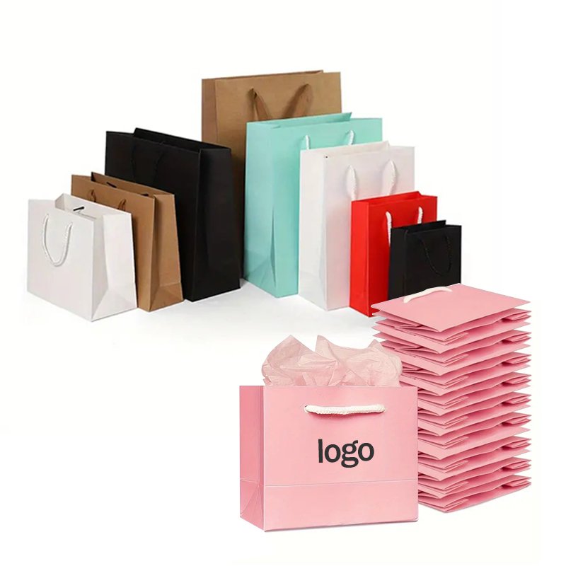 Custom Shopping Gift Small Shopping Bag Brown Gift Bag Logo Printing Gift Shopping Paper Bag Manufacture