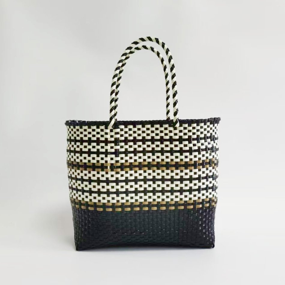 Plastic picnic bags for fruit colorful pp shopping bag women recycled plastic bag