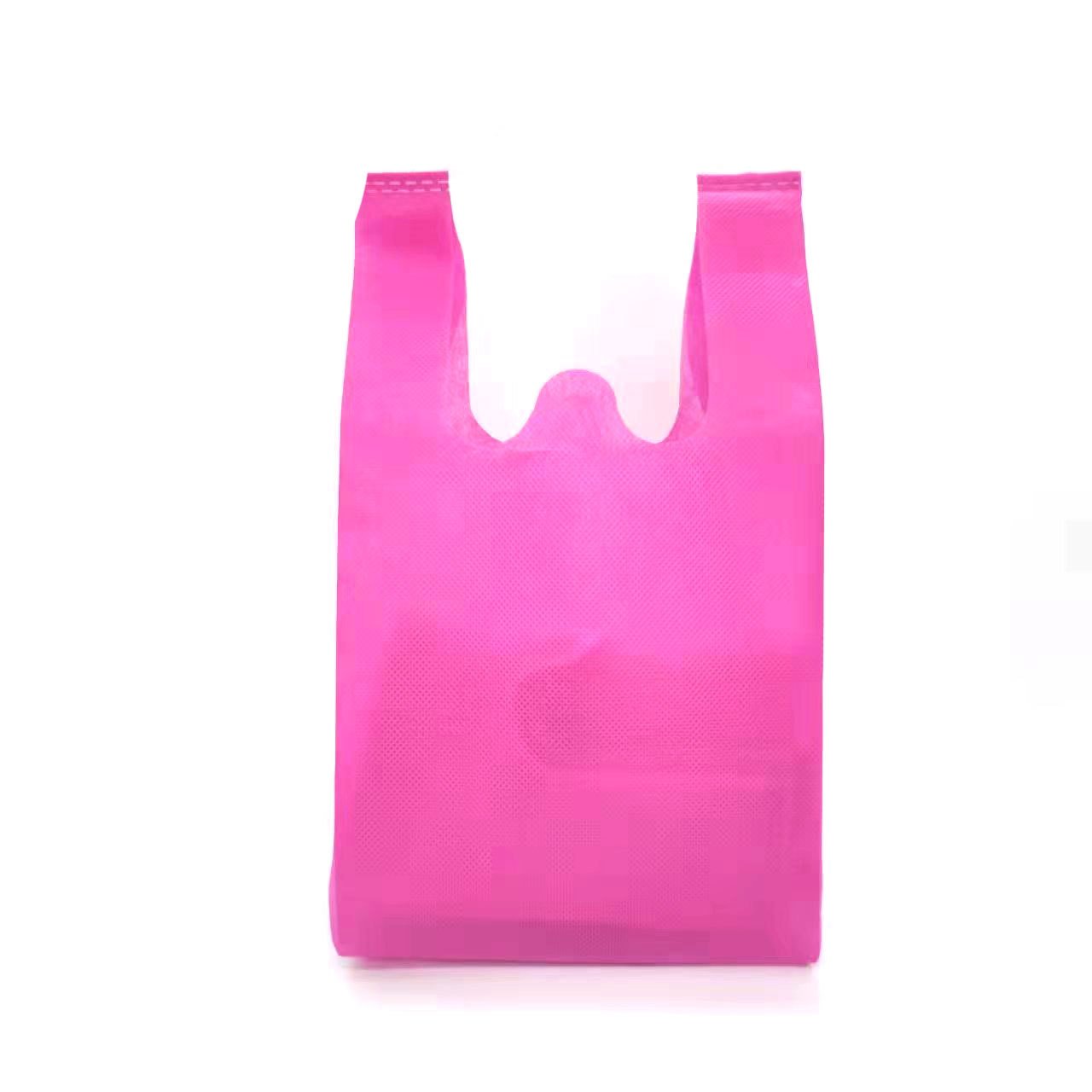 Wholesale eco Friendly gift shopping packaging vest w u cut non woven bag portable T-shirt clothes non-woven fabric bag