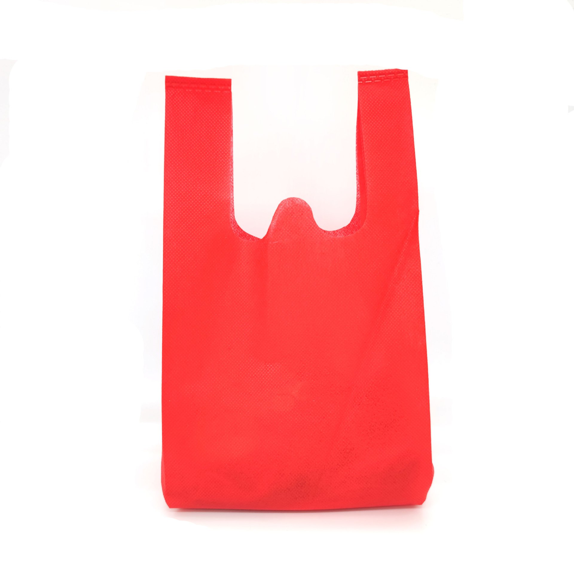 Wholesale eco Friendly gift shopping packaging vest w u cut non woven bag portable T-shirt clothes non-woven fabric bag