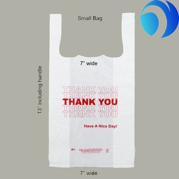 T-Shirt Shopping Bags HDPE/LDPE Manufacturer Thank you bags custom plastic t-shirt plastic bags with logos