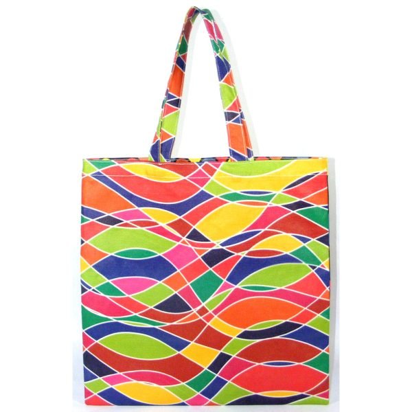 colorful canvas tote bags scenery printed Shopping Custom Print Tote Beach Bag Long Shoulder Handles Promotion Bags