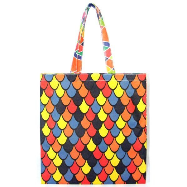 colorful canvas tote bags scenery printed Shopping Custom Print Tote Beach Bag Long Shoulder Handles Promotion Bags