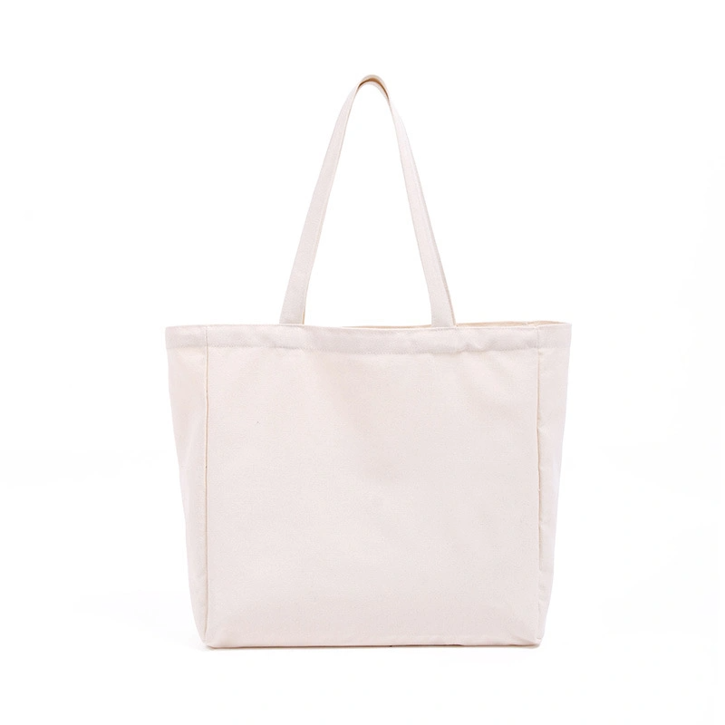 Promotional Cotton Logo Canvas Reusable Shopping Bag Double Handle Beach Canvas Tote Bag