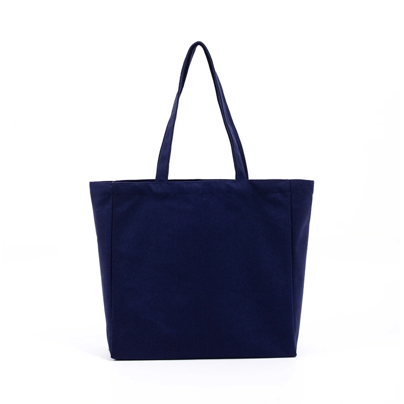 Promotional Cotton Logo Canvas Reusable Shopping Bag Double Handle Beach Canvas Tote Bag