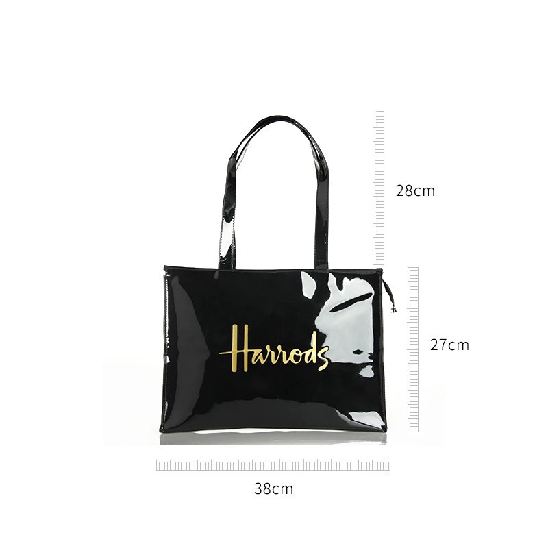PVC Reusable Shopping Bag Eco-friendly Shopping Bag Large Capacity Waterproof Handbag Shoulder Bag