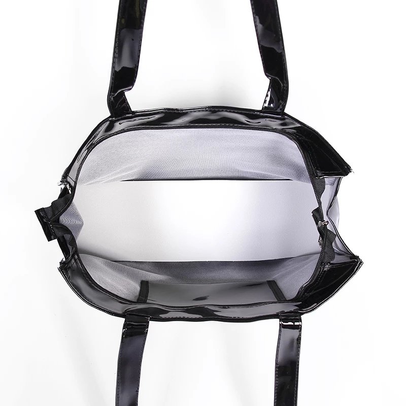 PVC Reusable Shopping Bag Eco-friendly Shopping Bag Large Capacity Waterproof Handbag Shoulder Bag