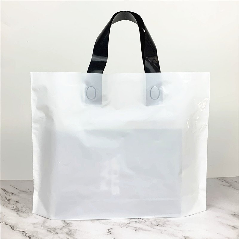 Custom Thickened 16 Silk PET Plastic Tote Bag with Spot Printed Logo for Clothing Underwear and Socks Gift Packaging Bag