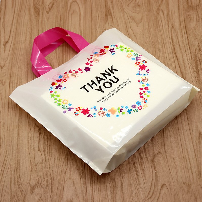 Hot Sale Clothing Size Reusable Custom Logo Printed Logo Plastic Shopping Bag With Soft Loop Handle