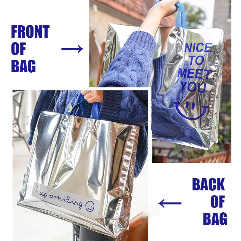 Factory direct sales high-end customized LOGO moisture-proof shopping gift bag laser portable plastic handbag