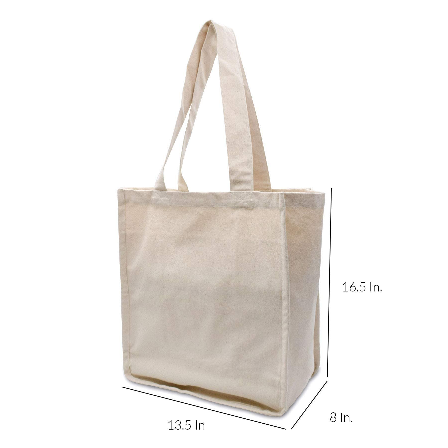 White Canvas Tote Bag Portable Large Capacity Canvas Grocery Bag Foldable Women Cotton Tote Bag With Logo
