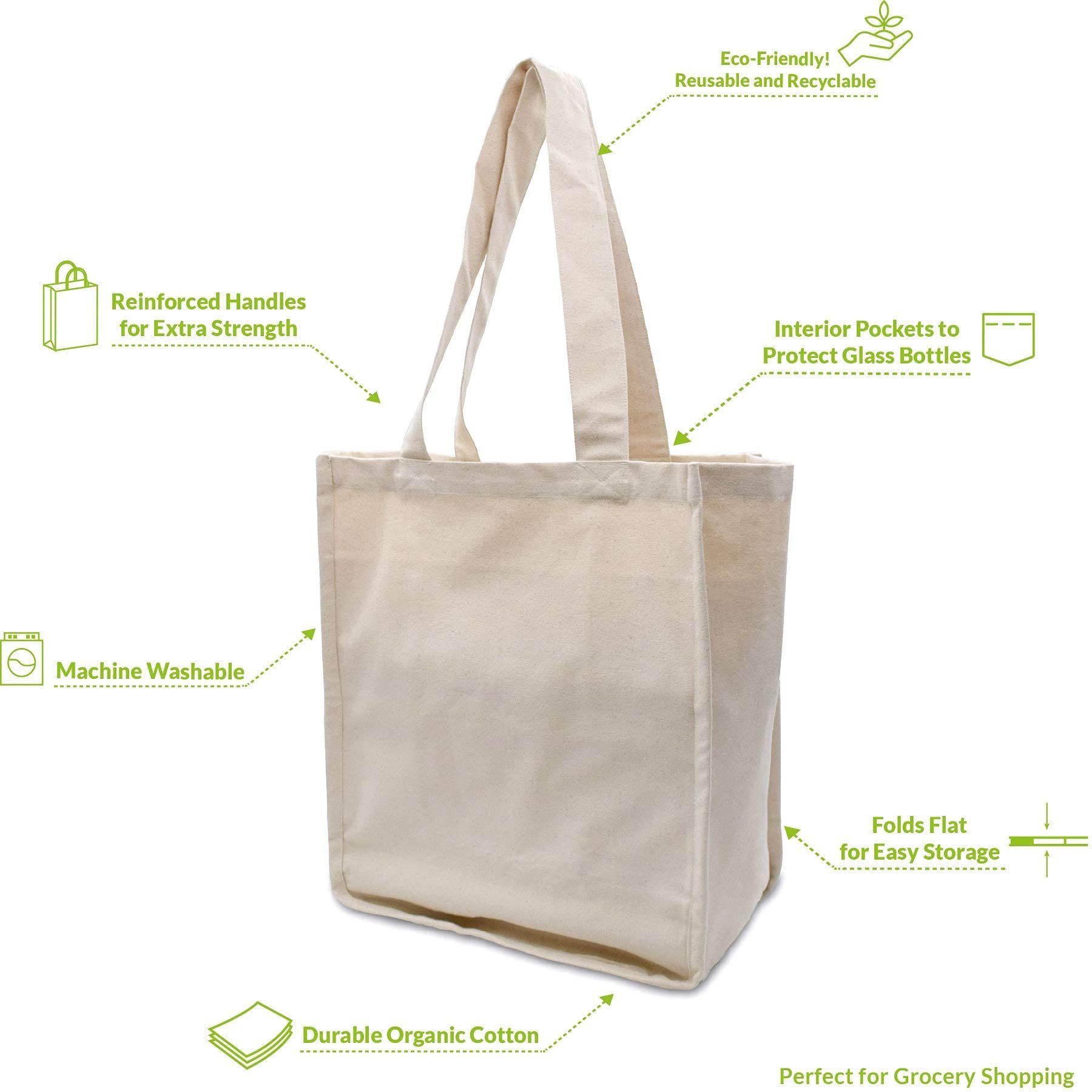 White Canvas Tote Bag Portable Large Capacity Canvas Grocery Bag Foldable Women Cotton Tote Bag With Logo