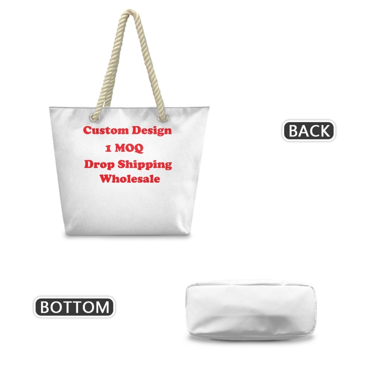 Hawaii Pua Kalikimaka Hemp Rope Tote Bag Custom Printing On Demand Unique Design Suit Your Preferences Shopping Bag Beach Bag
