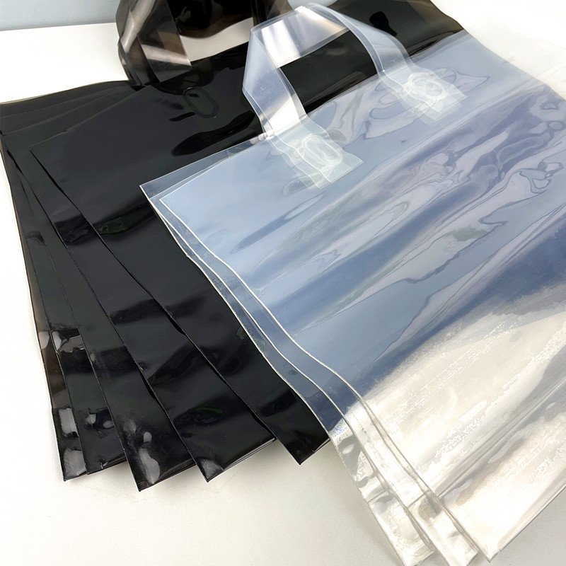 Yiwu Factory Wholesale High Quality Extra Thick Plastic Shopping Bags Custom Printed Brand Clothing Stores Handbag Packaging
