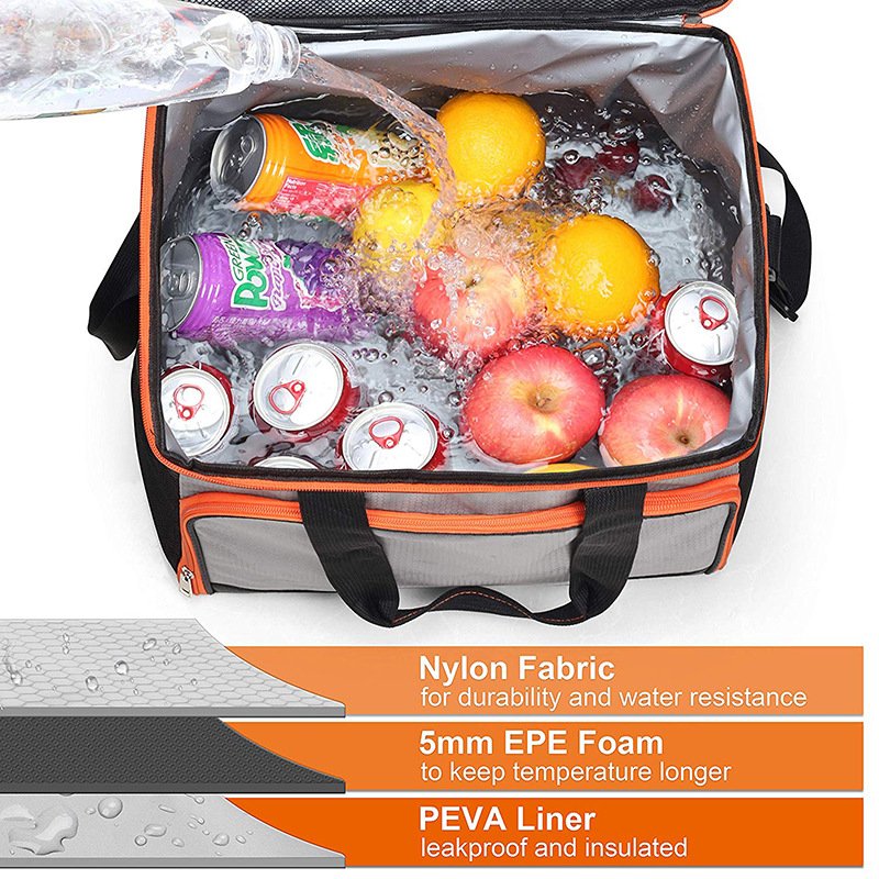 Large capacity portable 40 cans cooler bag Custom Oxford Insulated Picnic lunchTote Bag Thermal Food Delivery Zipper Cooler Bag