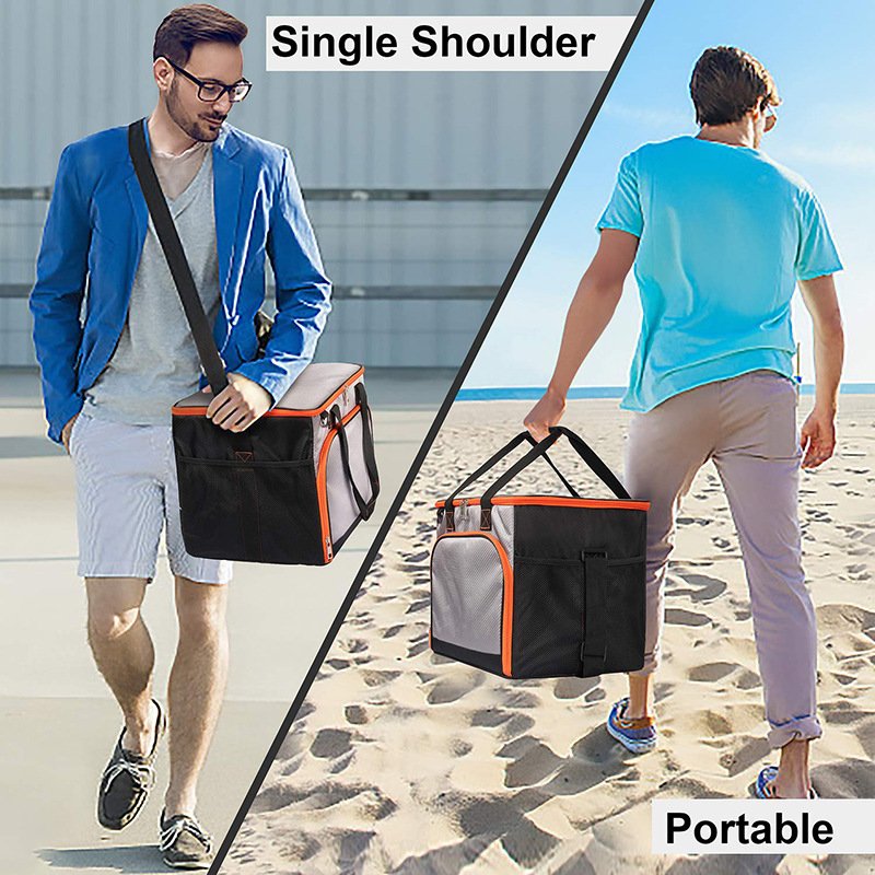 Large capacity portable 40 cans cooler bag Custom Oxford Insulated Picnic lunchTote Bag Thermal Food Delivery Zipper Cooler Bag