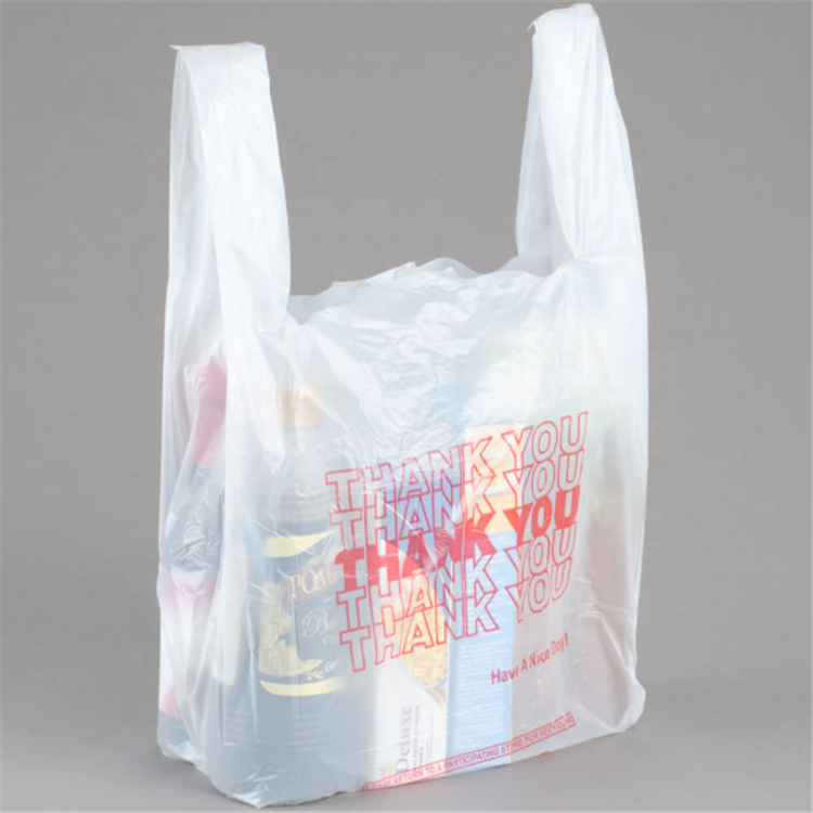 High quality Vest Carrier Thank you Supermarket Plastic Bags Wholesale Shopping Bag PE