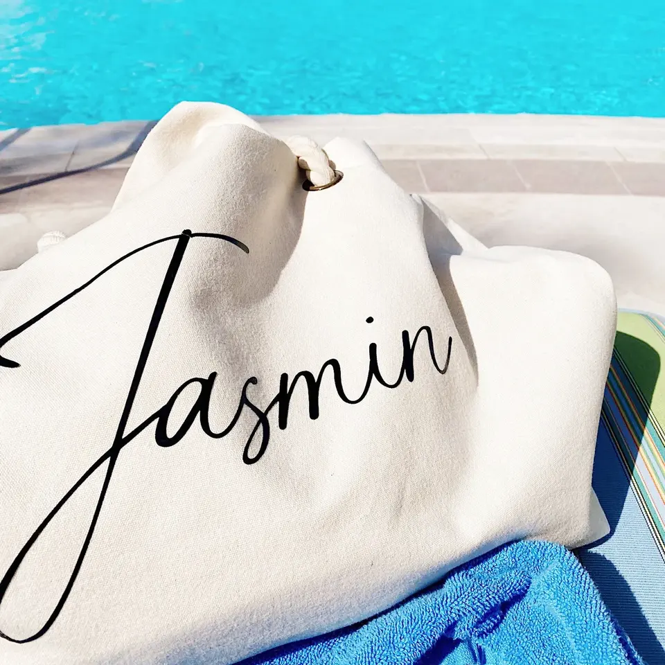 Custom Oversized Natural thick beige Beach Bag Reusable Grocery Shopping Bag Weekender Giant Grocery Bag With Wide Handle
