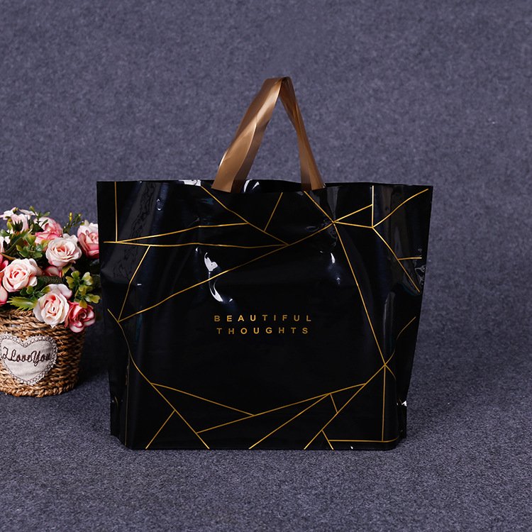 High Quality Boutique White Shopping Bag With Handle With Custom Logo Gift Plastic Shopping Bags For Clothes Packaging