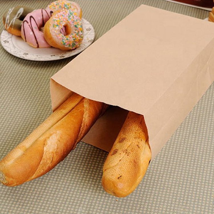 Eco Friendly Manufactures Packaging Shopping Boutique Sandwich Strong Grease Proof Kraft Fast Food Stand Up Sos Paper Bag