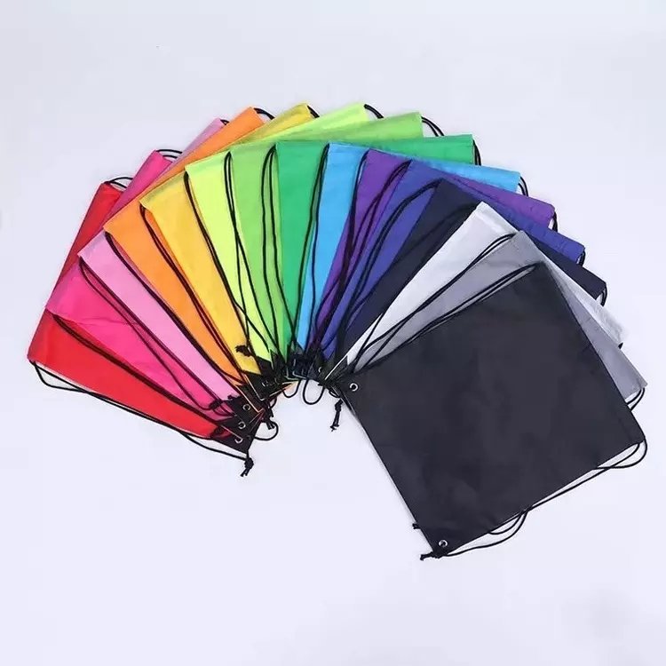 Colorful drawstring backpack waterproof bag for outdoor travel Shopping bag