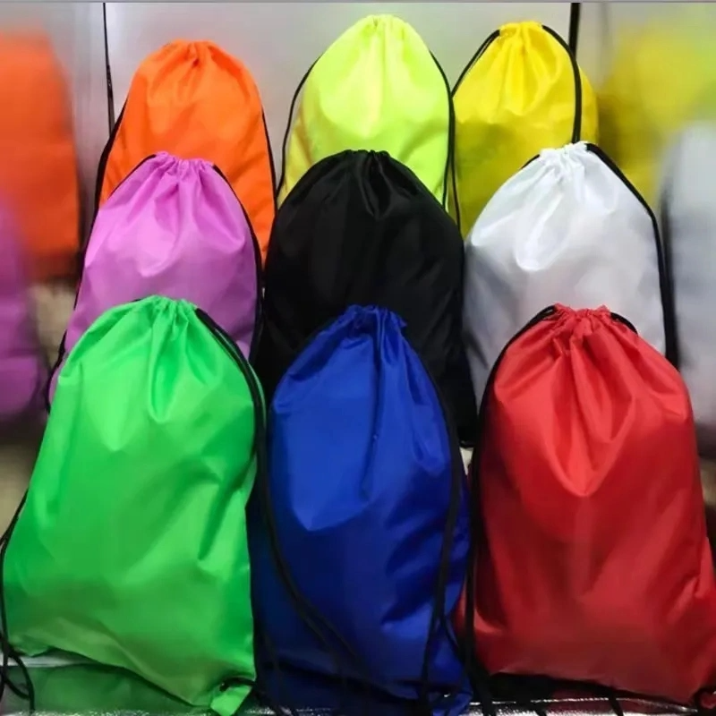 Wholesale Custom Reusable Eco Promotional Polyester Nylon Drawstring Shopping & Backpack Drawstring Bags
