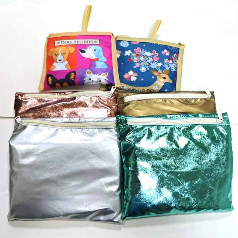 Manufacturer Direct Sale Lightweight Eco-Friendly Reusable Folding Tote Bag Custom Waterproof Metal Color Series Shopping Bags