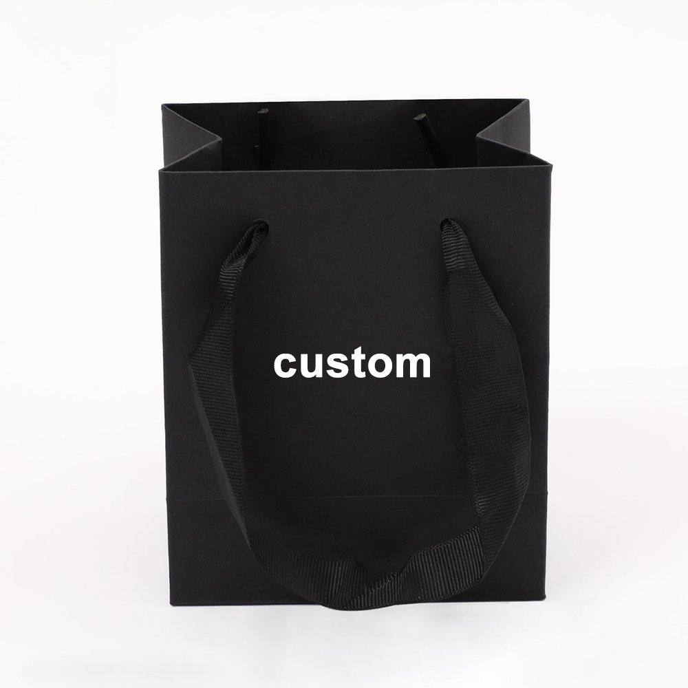 Customised Your Logo Gift Small white Paper Shopping Bags printing clothing packaging shopping bag