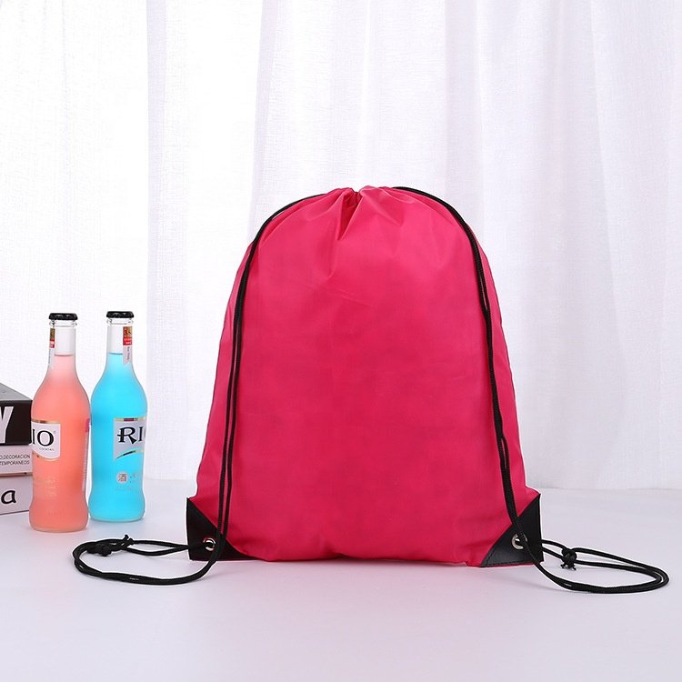 Ulikeke high quality polyester drawstring bag nylon shoe bags waterproof kid eva 100 silk tote shopping bag with drawstring sale