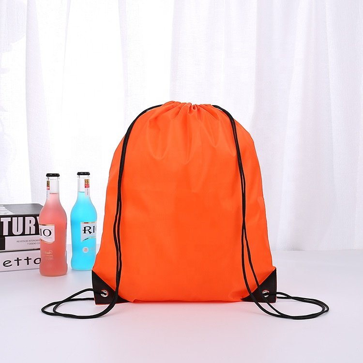 Ulikeke high quality polyester drawstring bag nylon shoe bags waterproof kid eva 100 silk tote shopping bag with drawstring sale