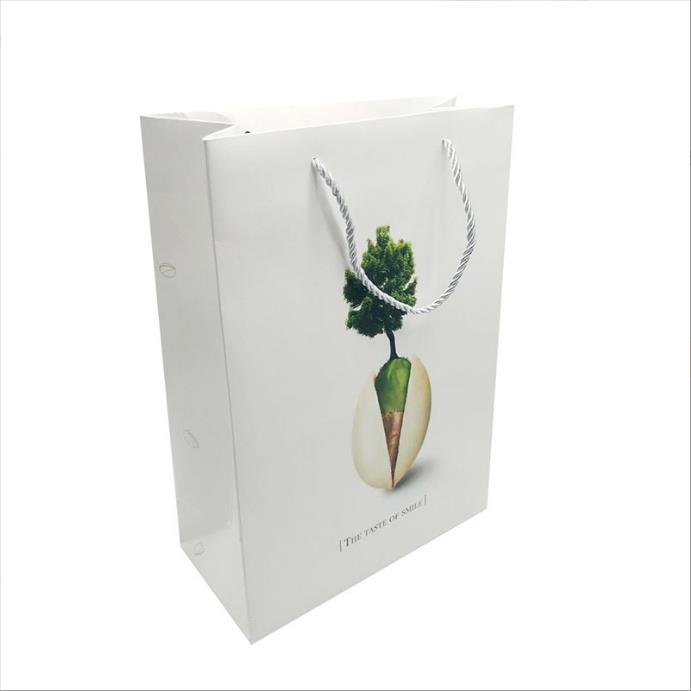 Custom Design Ribbon Handle Black Luxury Jewelry Cosmetic Gift Clothing Shopping Packaging 250 gsm Art Paper Bag For Clothes