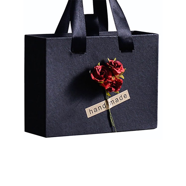 Luxury Custom Your Own Logo Printed Reusable Shopping Gift Paper Bag With Ribbon Handle