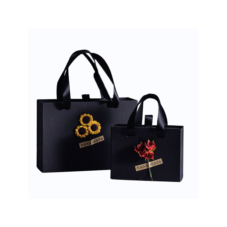 Luxury Custom Your Own Logo Printed Reusable Shopping Gift Paper Bag With Ribbon Handle